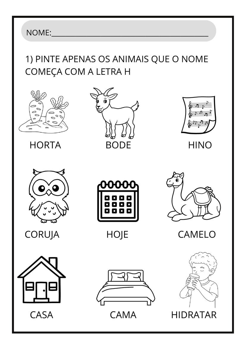 Atividades letra H para imprimir folha de atividade página 11